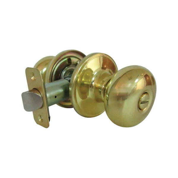 Book Publishing Co Mushroom Polished Brass Metal Privacy Knob - 3 Grade Right Handed GR2513194 - main